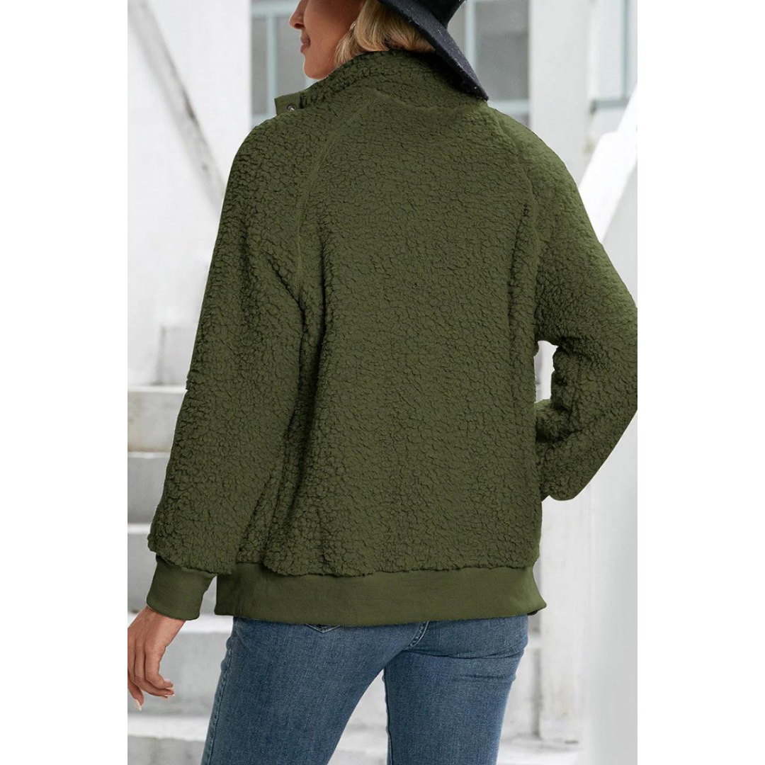 Women's Fleece Jacket – Cozy Stand Collar for Chic Winter Style 3