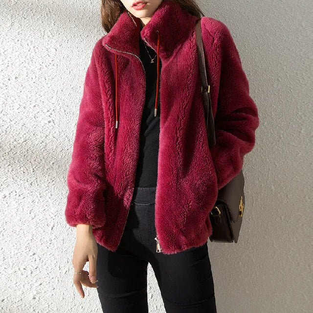 Women's Fleece Zip-Up Jacket – Cozy Turtleneck with Adjustable Fit 2