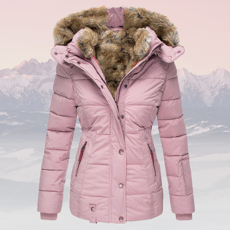 Women's Fur-Collar Hooded Jacket – Insulated & Stylish Winter Coat 1