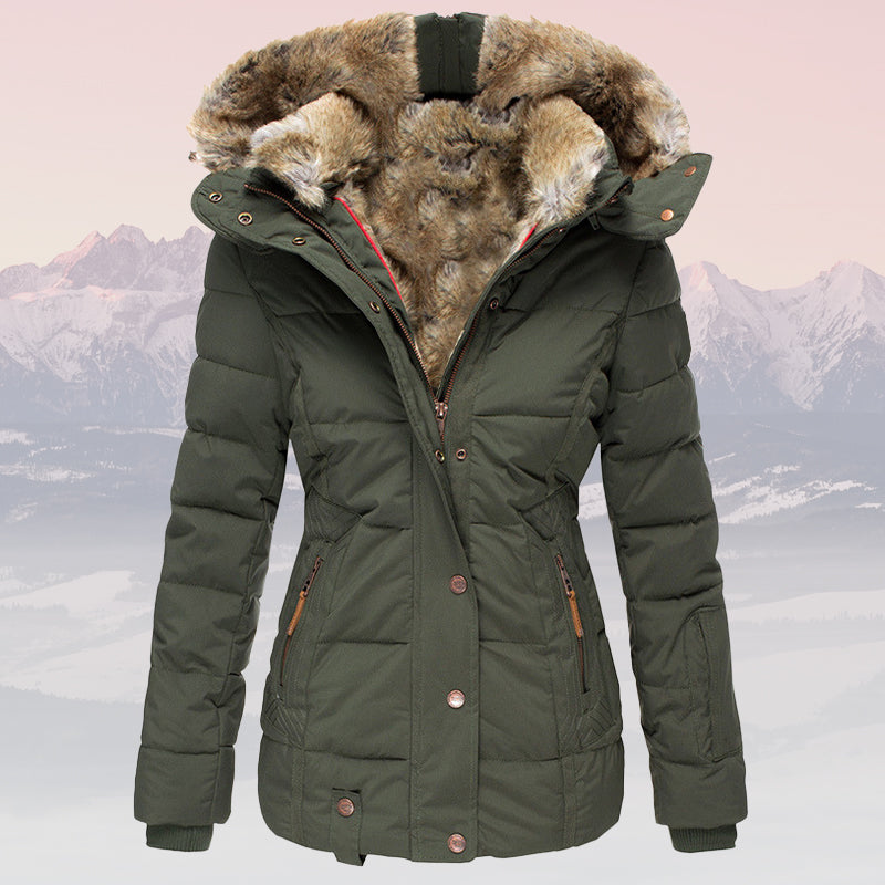 Women's Fur-Collar Hooded Jacket – Insulated & Stylish Winter Coat 2