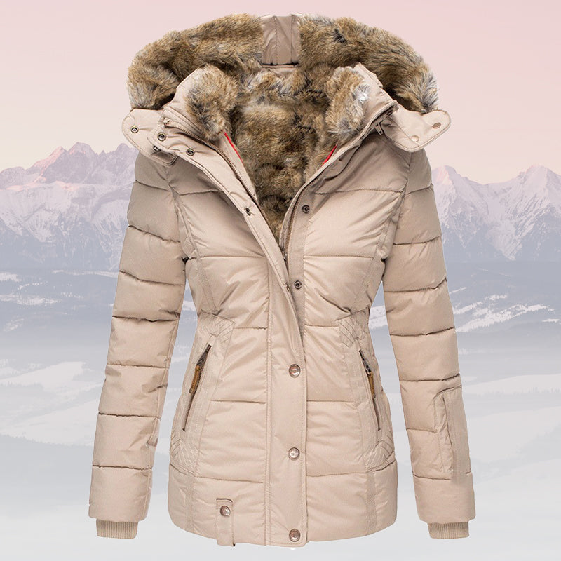 Women's Fur-Collar Hooded Jacket – Insulated & Stylish Winter Coat 3