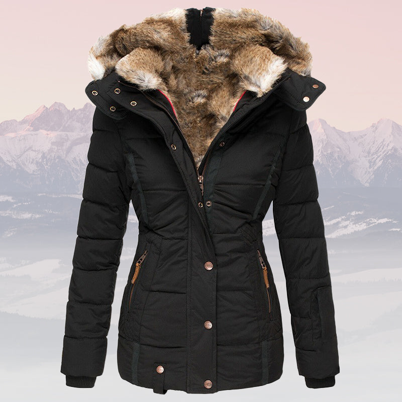 Women's Fur-Collar Hooded Jacket – Insulated & Stylish Winter Coat 4