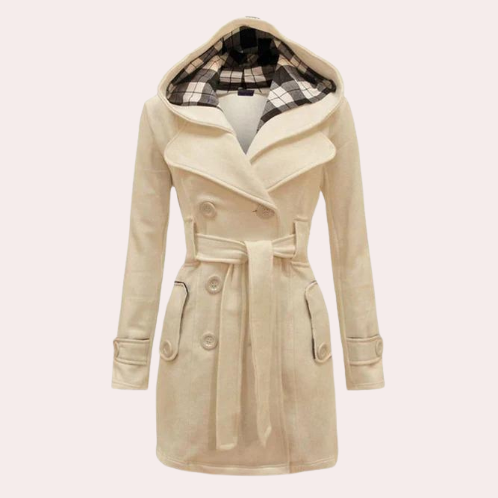 Women's Hooded Checkered Coat – Stylish Warmth for Winter 0