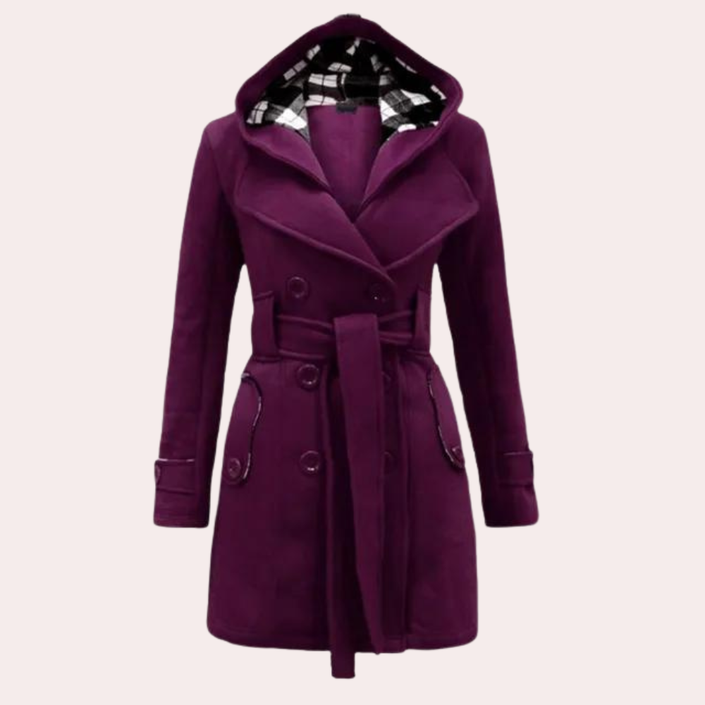 Women's Hooded Checkered Coat – Stylish Warmth for Winter 3