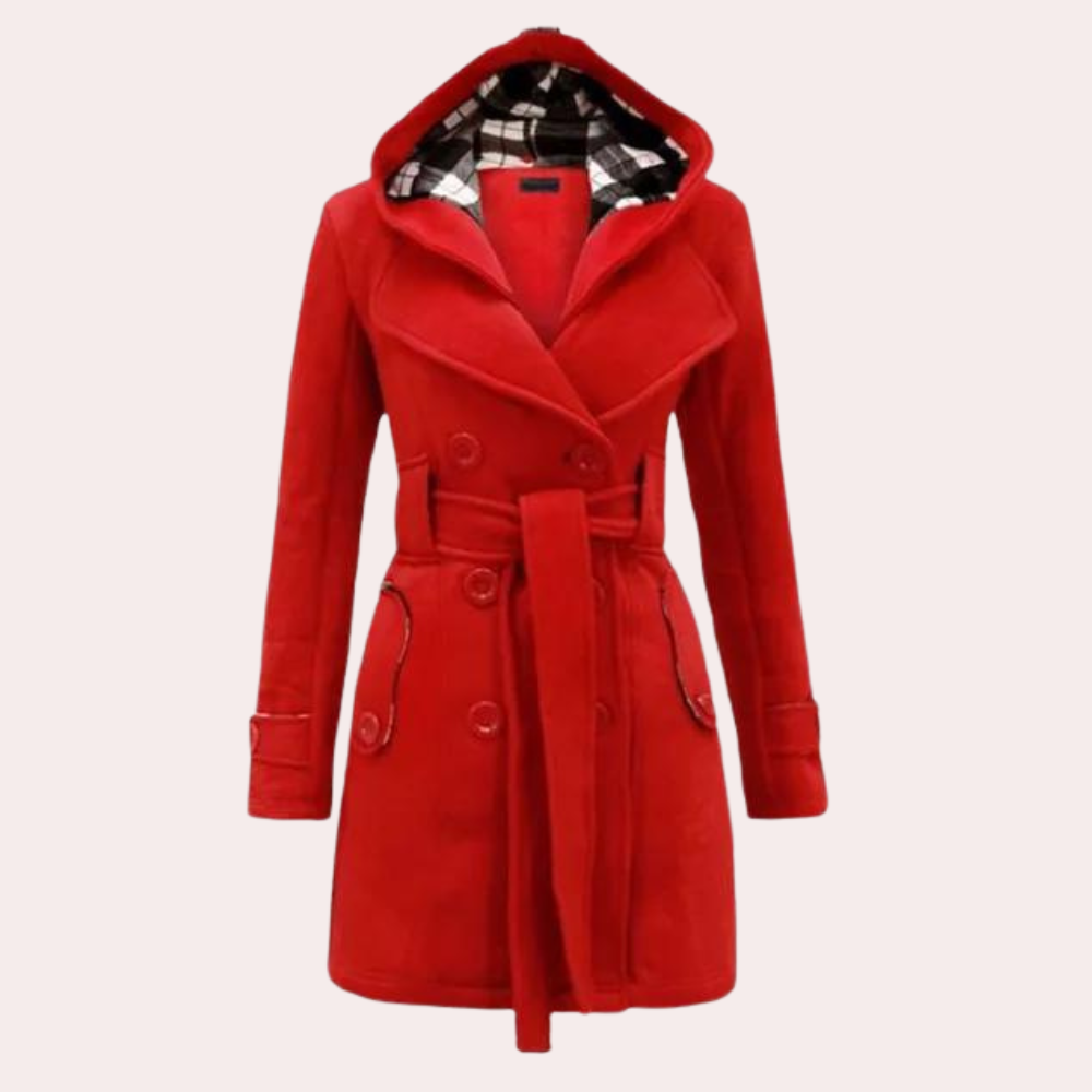 Women's Hooded Checkered Coat – Stylish Warmth for Winter 4