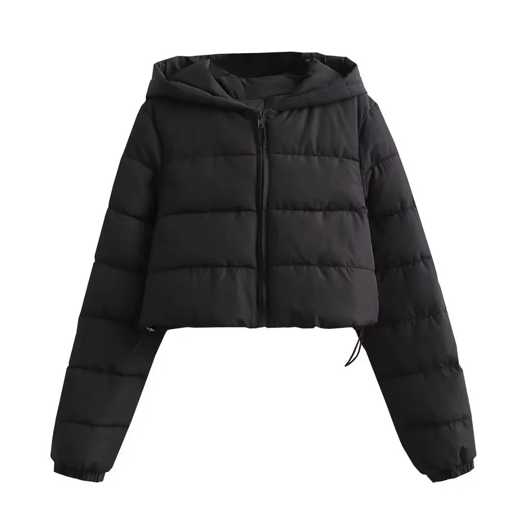 Women's Hooded Cropped Jacket – Slim Fit for Winter Warmth 3