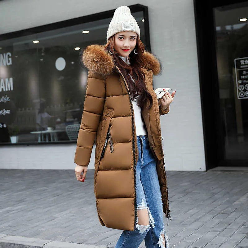 Women's Hooded Down Jacket – Chic Faux Fur Collar for Winter 3