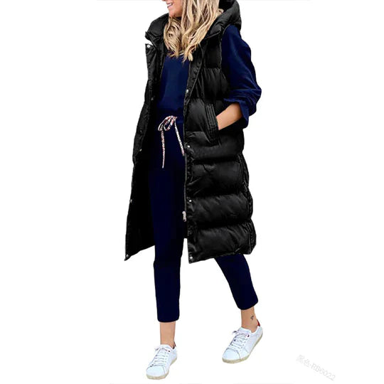 Women's Hooded Padded Coat – Stylish Mid-Length for Winter 1