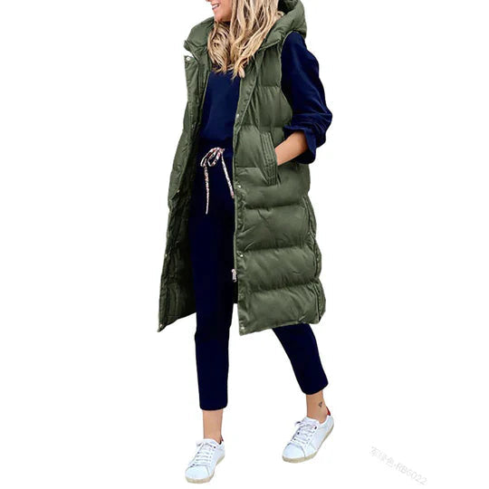 Women's Hooded Padded Coat – Stylish Mid-Length for Winter 10