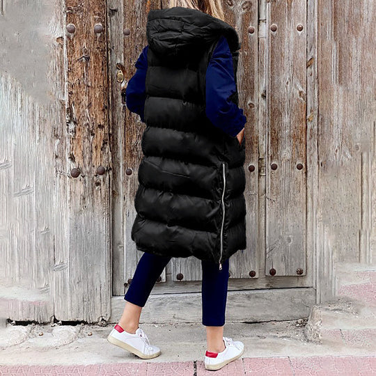 Women's Hooded Padded Coat – Stylish Mid-Length for Winter 11