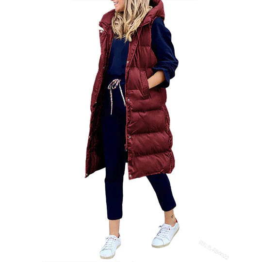 Women's Hooded Padded Coat – Stylish Mid-Length for Winter 12