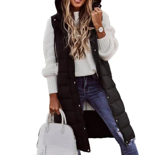 Women's Hooded Padded Coat – Stylish Mid-Length for Winter 13