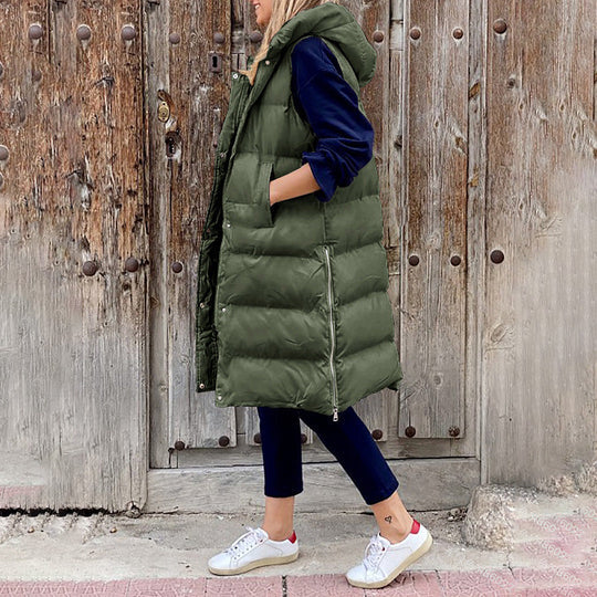 Women's Hooded Padded Coat – Stylish Mid-Length for Winter 3
