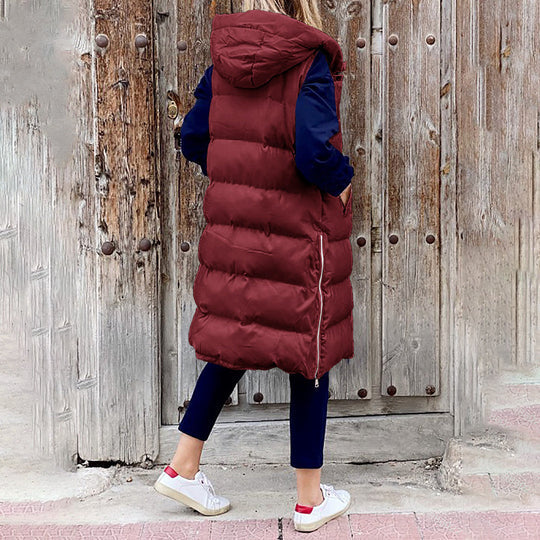 Women's Hooded Padded Coat – Stylish Mid-Length for Winter 4