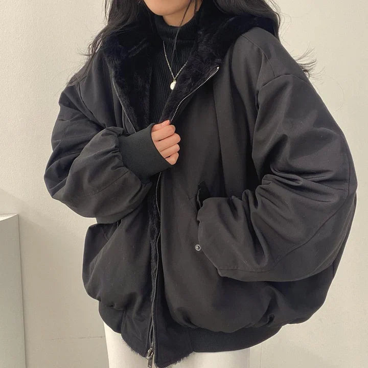 Women's Hooded Parka Jacket – Thick & Cozy for Cold Days 1