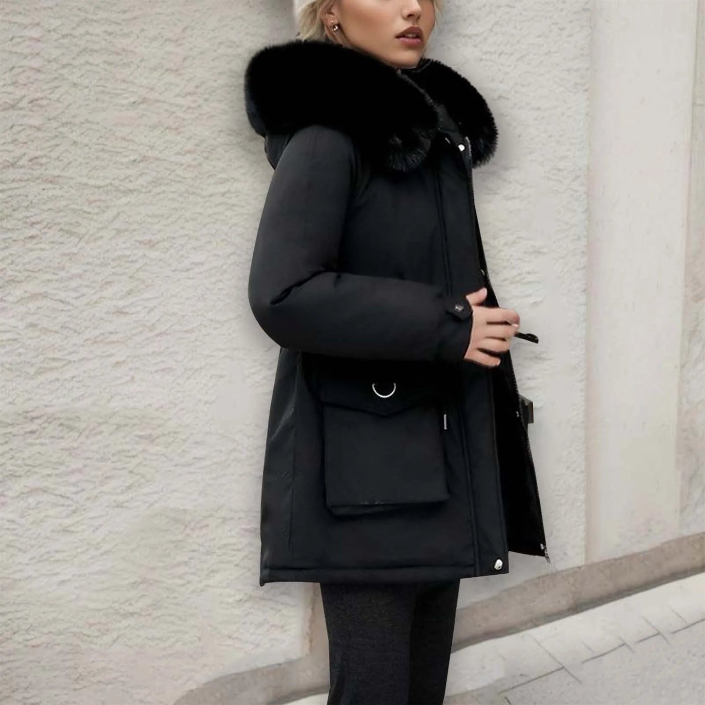 Women's Hooded Windbreaker Jacket – Stylish & Warm for Winter 1