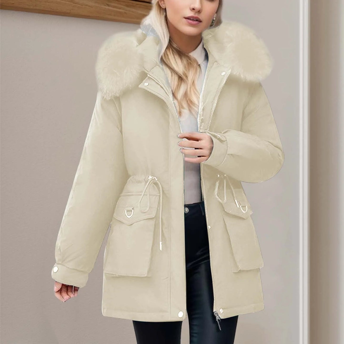 Women's Hooded Windbreaker Jacket – Stylish & Warm for Winter 2