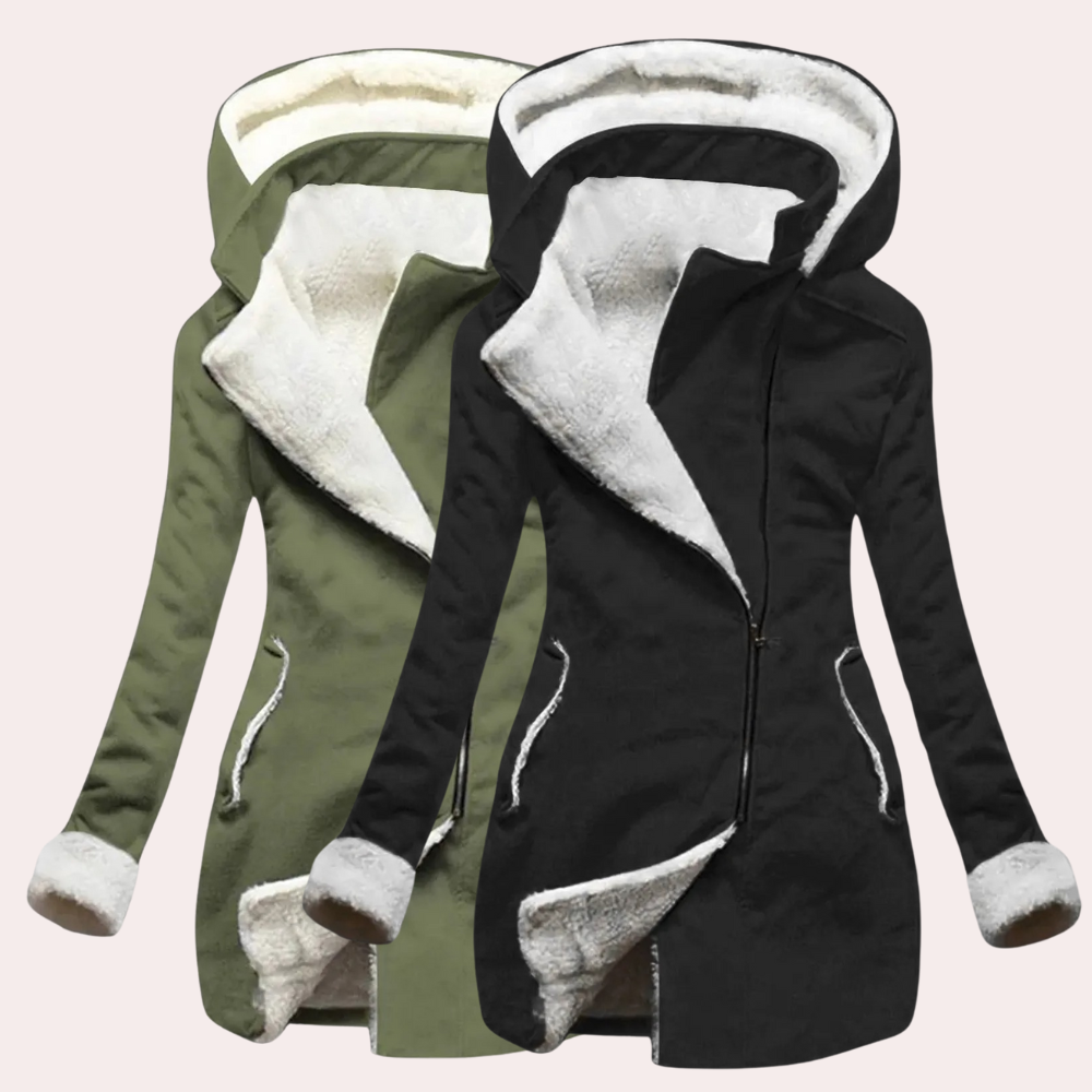 Women's Hooded Windbreaker – Stylish Color Block Design for Winter 2