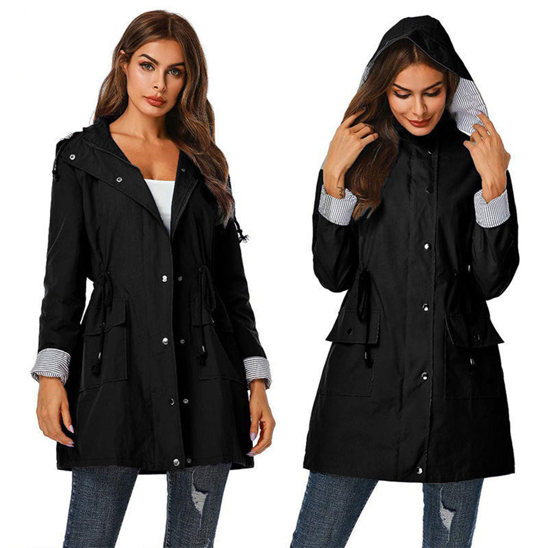Women's Hooded Windbreaker – Stylish Rainproof Jacket for All Seasons 3