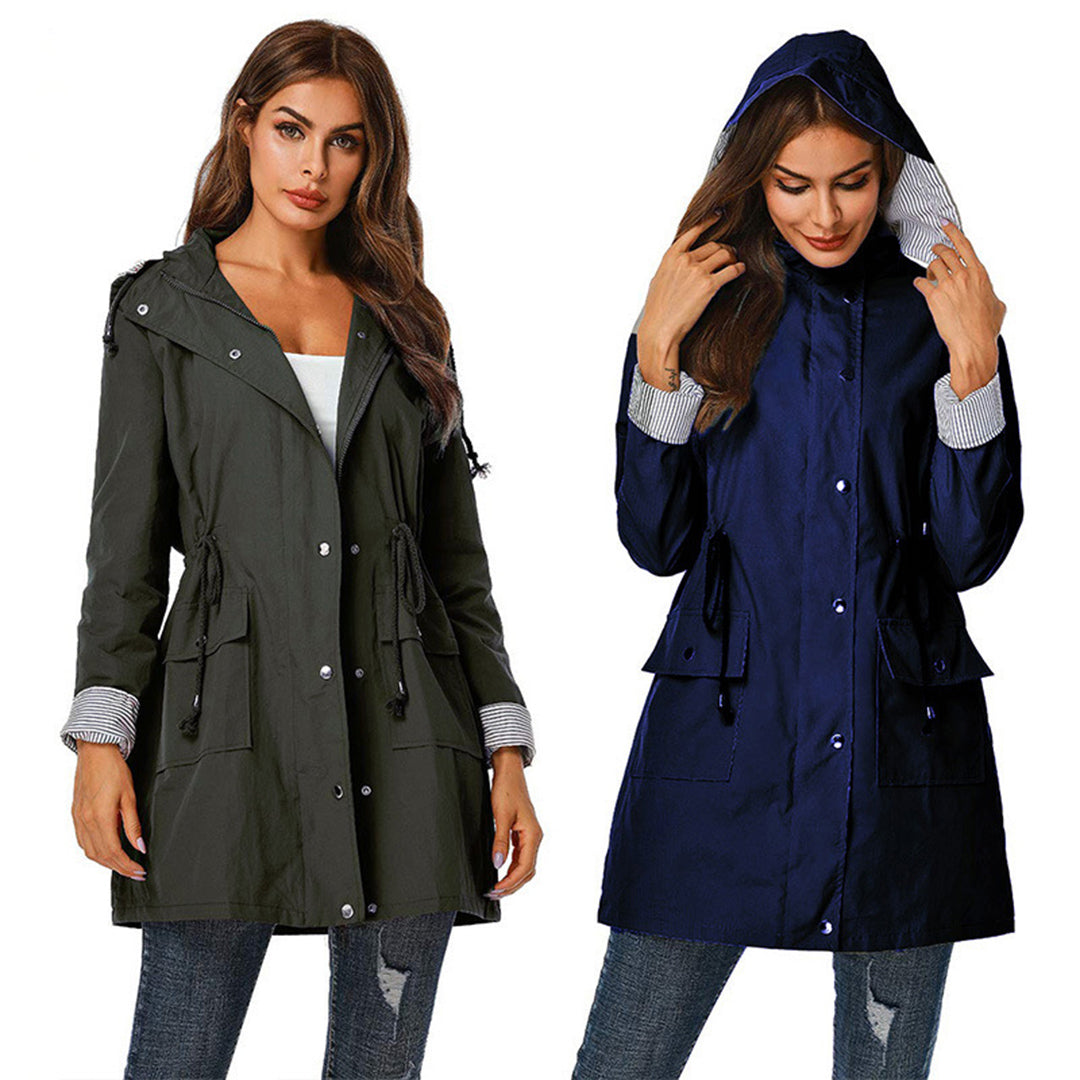 Women's Hooded Windbreaker – Stylish Rainproof Jacket for All Seasons 4