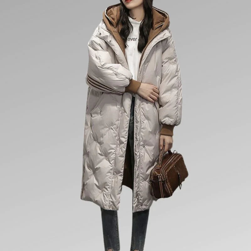 Women's Hooded Winter Jacket – Knee-Length & Cozy Warmth 1