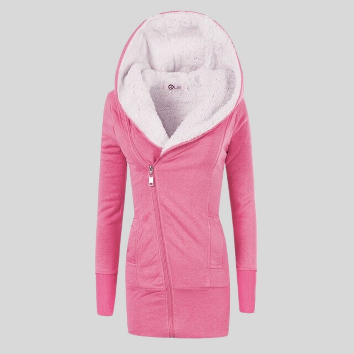 Women's Hooded Winter Jacket – Stylish Slant Zip for Cozy Warmth 2
