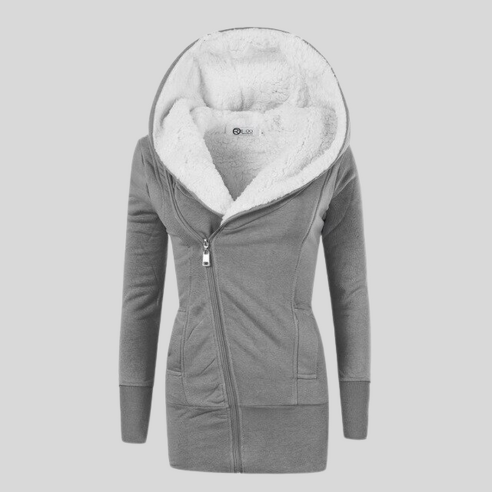 Women's Hooded Winter Jacket – Stylish Slant Zip for Cozy Warmth 3