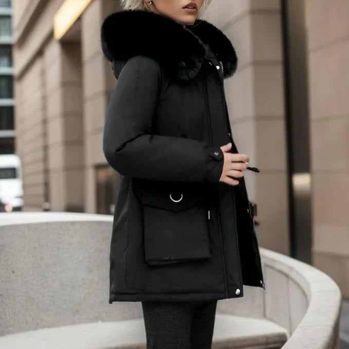 Women’s Insulated Parka Coat – Stylish Faux Fur Hood & Adjustable Fit 4