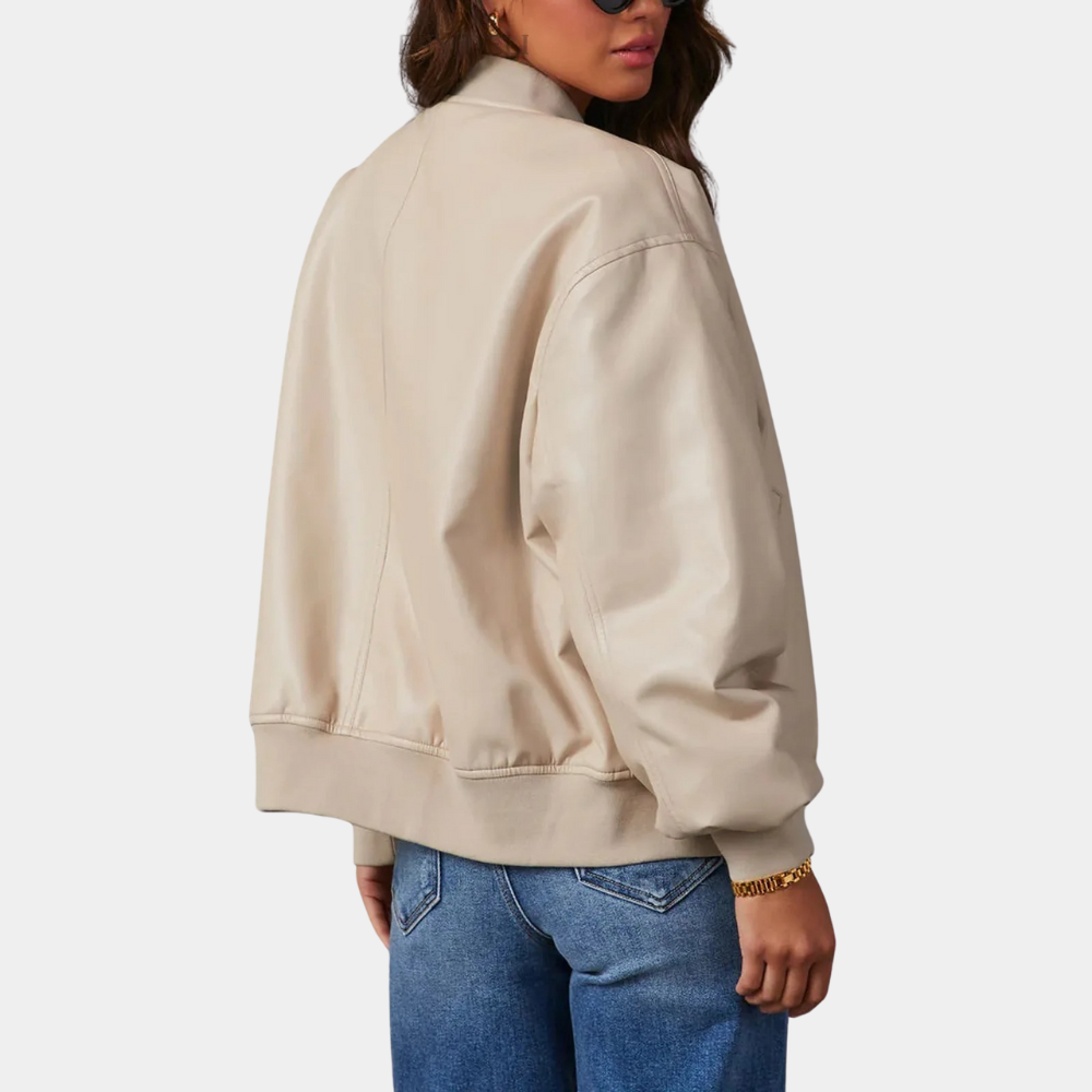 Women's Leather Jacket – Elongated Design for Edgy Style 4