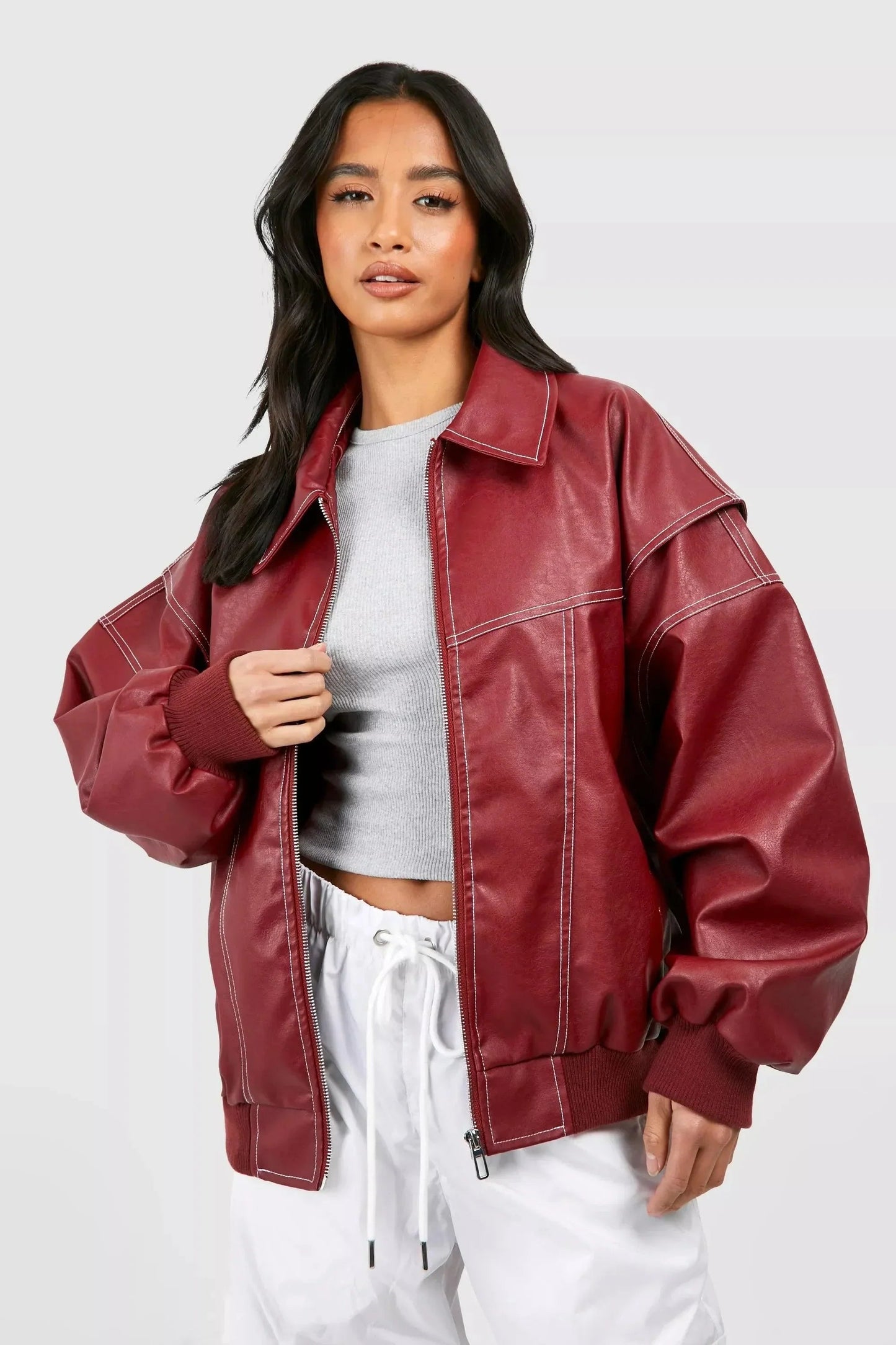 Women's Leather Jacket – Timeless Bomber for Year-Round Style 6