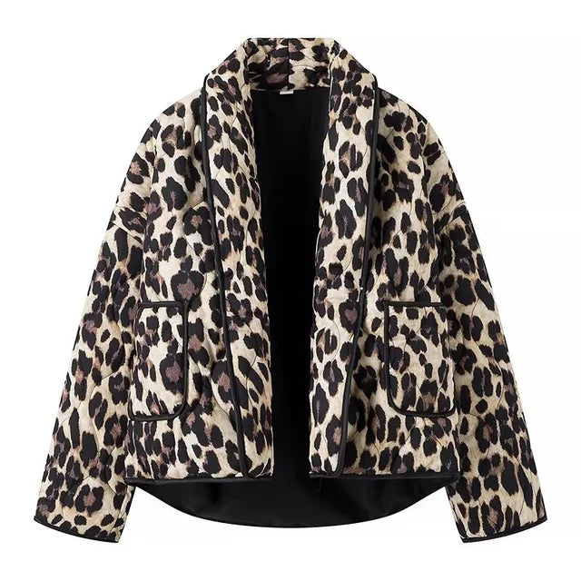 Women's Leopard Print Jacket – Chic Comfort for Casual Style 0