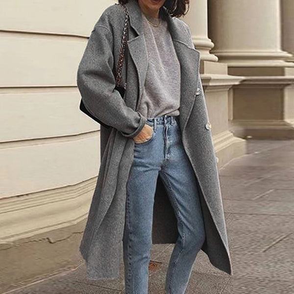 Women's Long Coat – Elegant Button Closure for Versatile Style 1