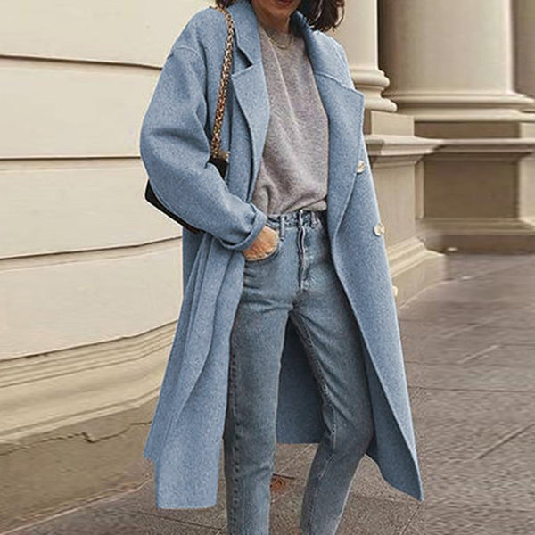 Women's Long Coat – Elegant Button Closure for Versatile Style 2