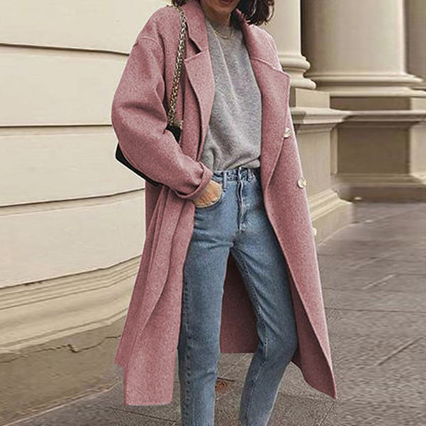 Women's Long Coat – Elegant Button Closure for Versatile Style 3