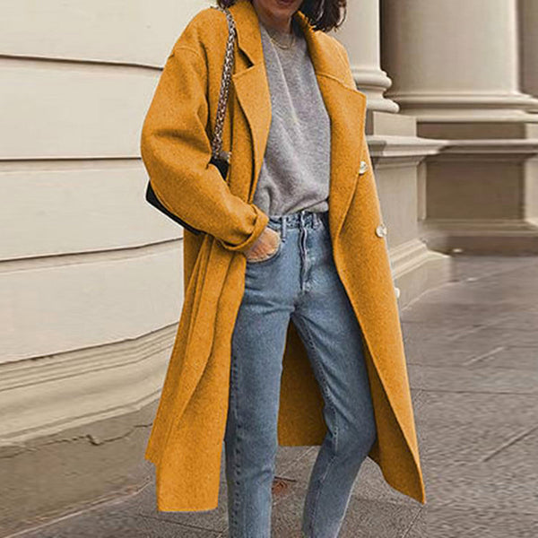 Women's Long Coat – Elegant Button Closure for Versatile Style 4