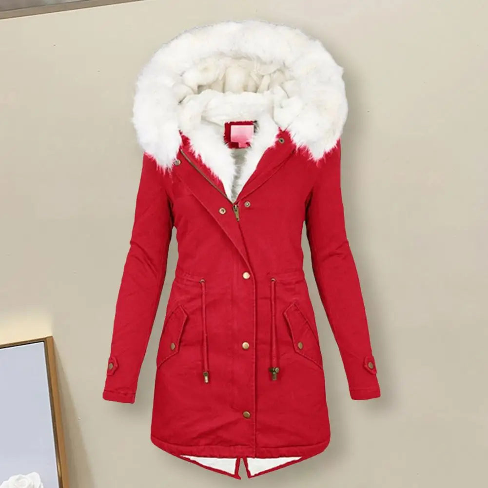 Women's Long Faux Fur Coat – Warm Padded Design for Winter 4