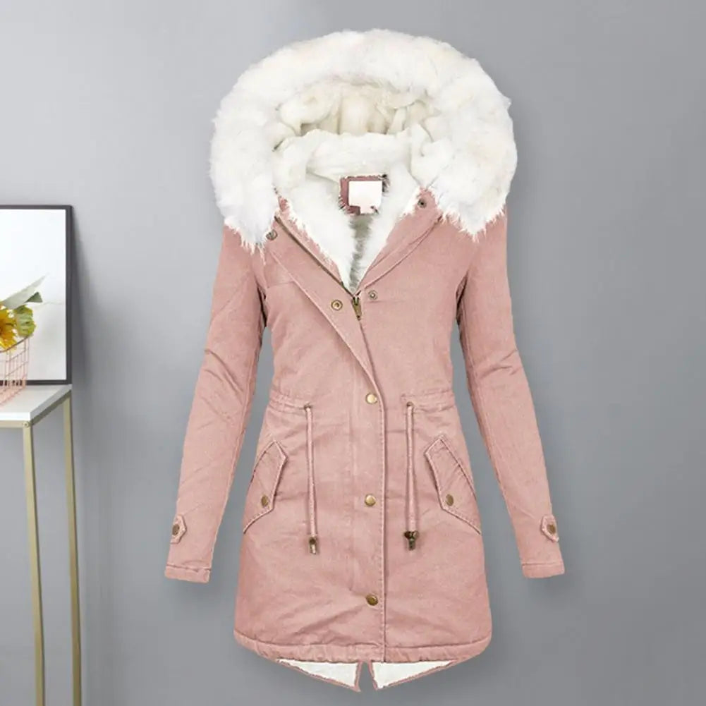Women's Long Faux Fur Coat – Warm Padded Design for Winter 5