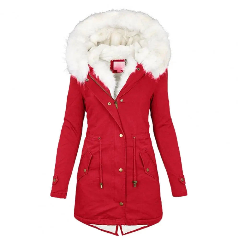 Women's Long Faux Fur Coat – Warm Padded Design for Winter 6
