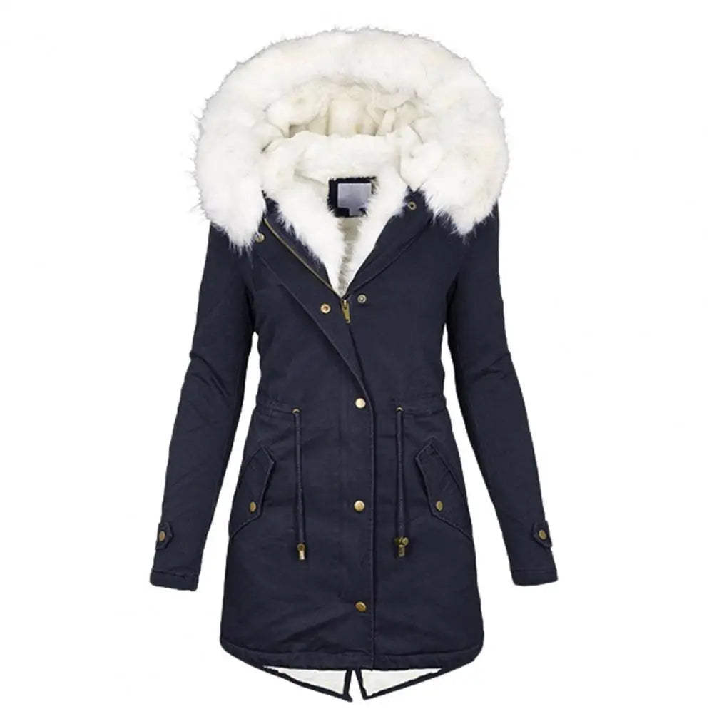 Women's Long Faux Fur Coat – Warm Padded Design for Winter 8