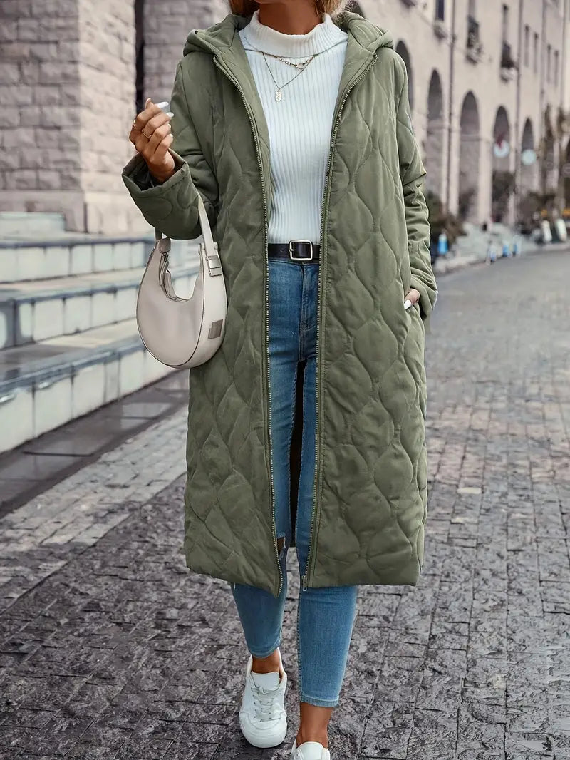 Women’s Long Hooded Jacket – Cozy Warmth for Winter Layers 1