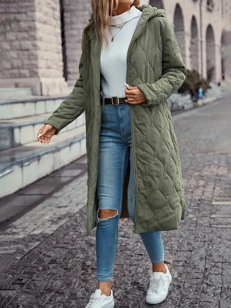 Women’s Long Hooded Jacket – Cozy Warmth for Winter Layers 2