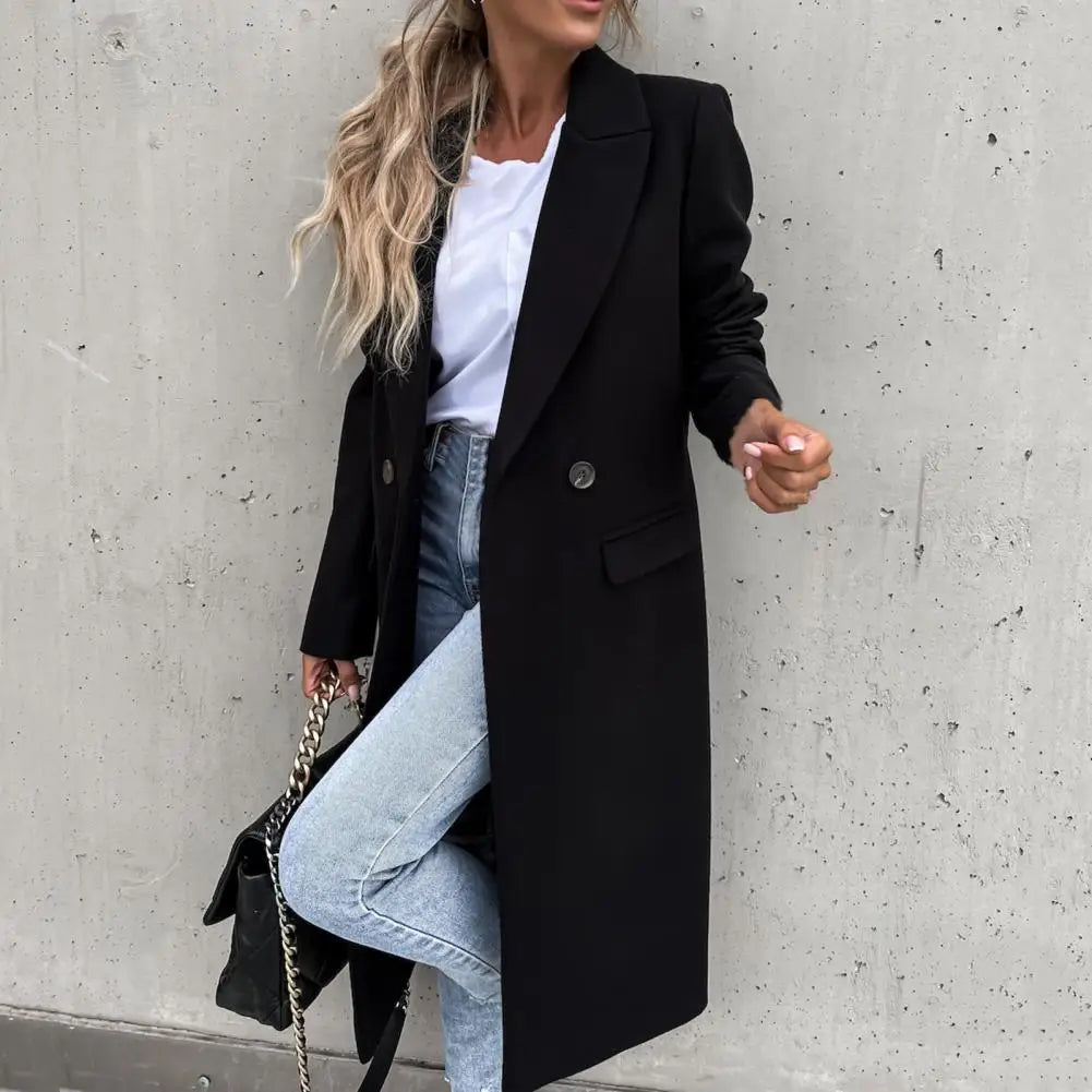 Women's Long Trench Coat – Elegant Style for Winter Warmth 2