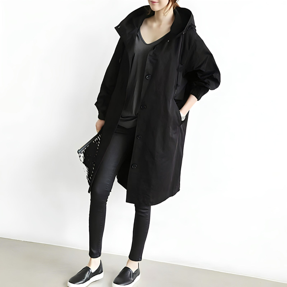 Women's Long Windbreaker Jacket – Stylish Comfort for Autumn 2