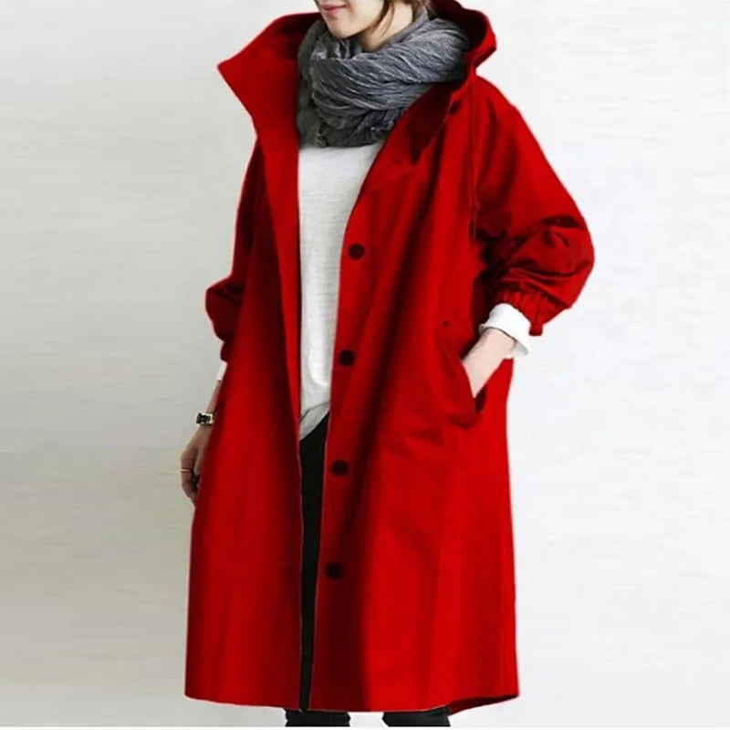 Women's Long Windbreaker Jacket – Stylish Comfort for Autumn 5