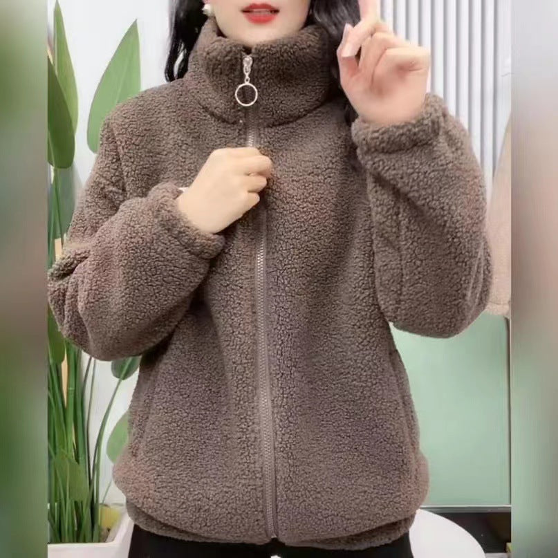 Women’s Loose-Fit Teddy Jacket – Cozy Drop-Shoulder Design 1