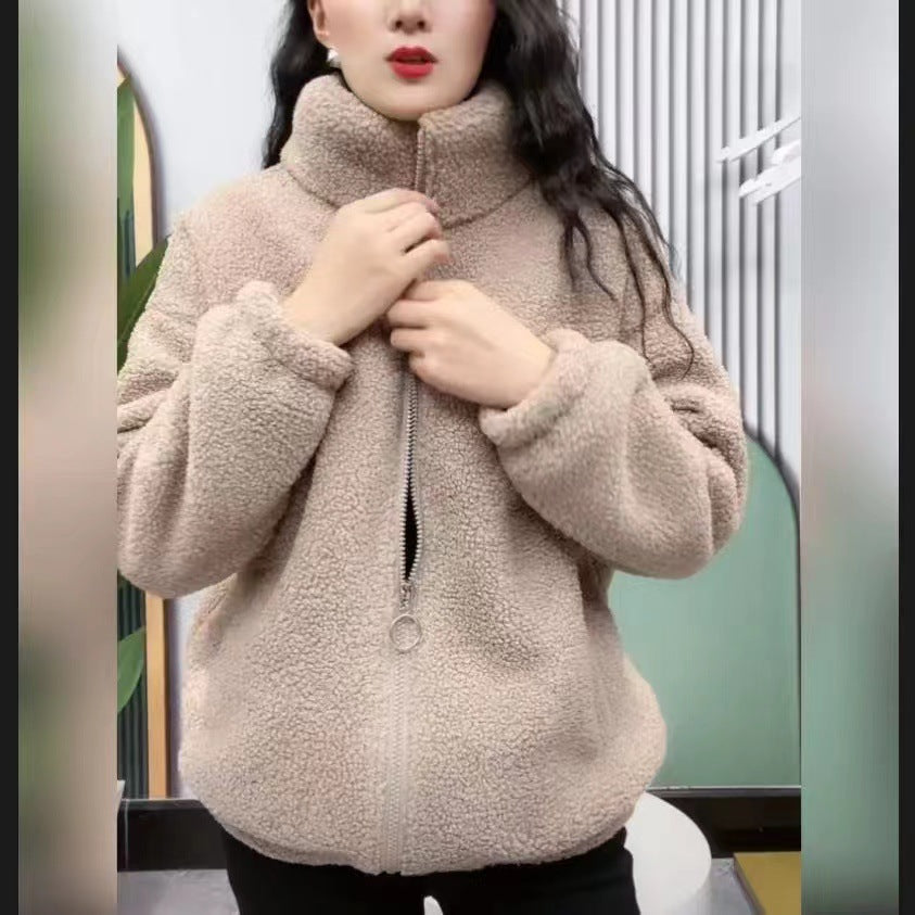 Women’s Loose-Fit Teddy Jacket – Cozy Drop-Shoulder Design 5