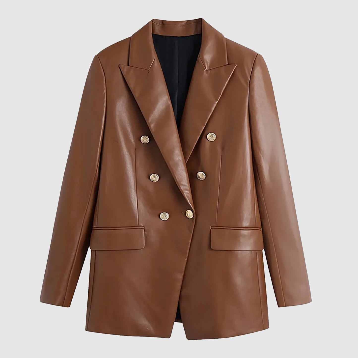Women's Matte Faux Leather Jacket – Chic Spring Layering Essential 1