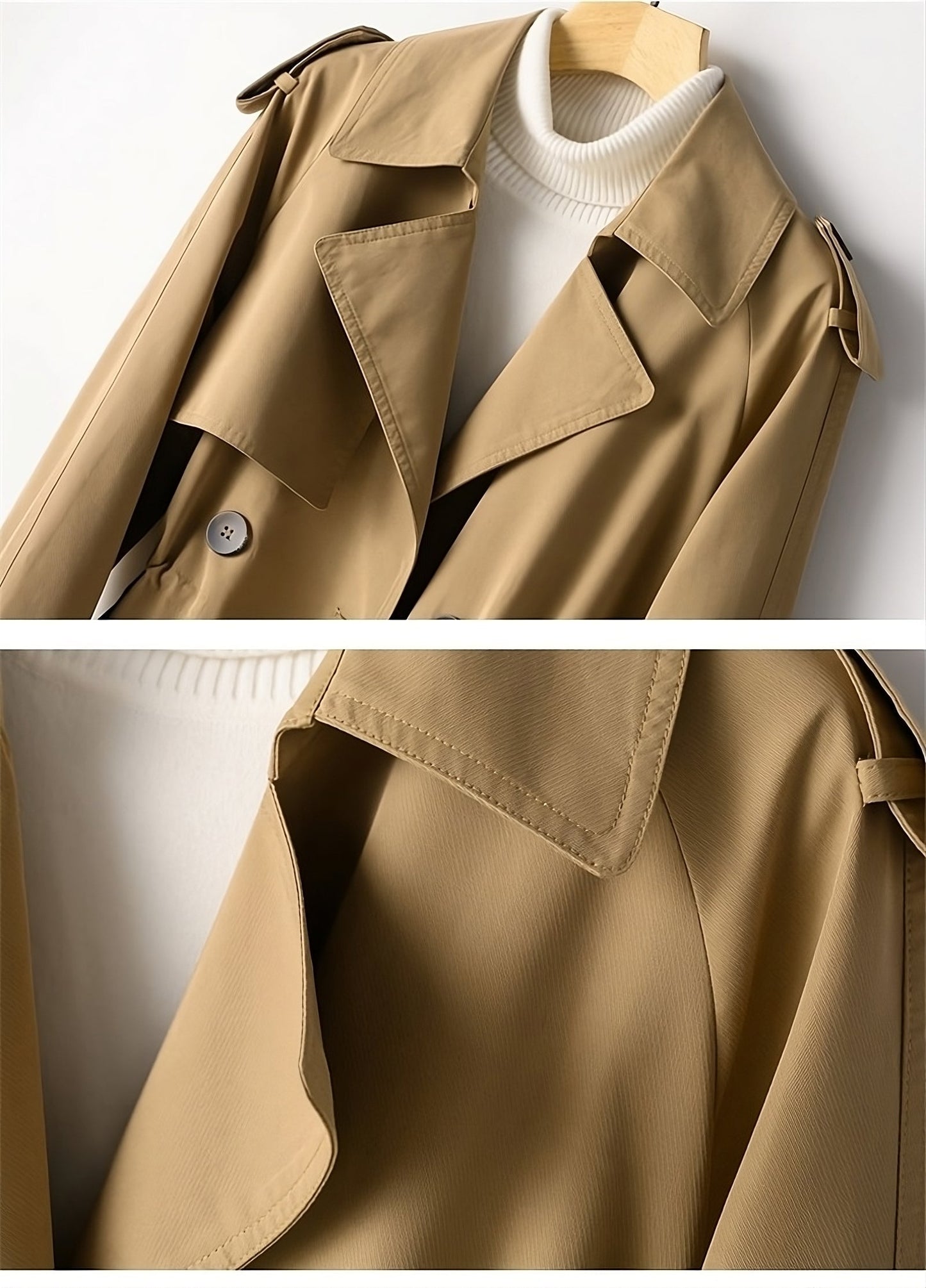 Women's Mid-Length Trench Coat – Chic Style for Spring & Autumn 2