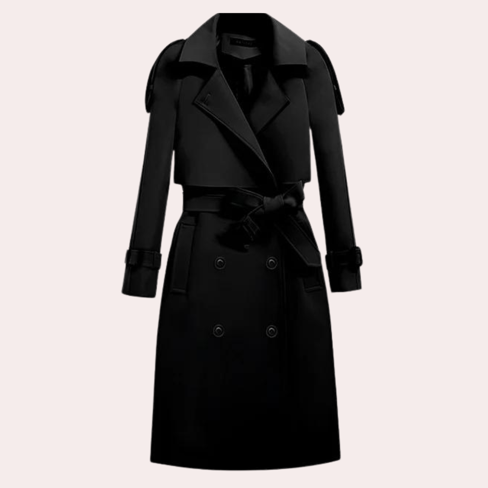 Women's Mid-Length Trench Coat – Slim Fit for Elegant Style 0