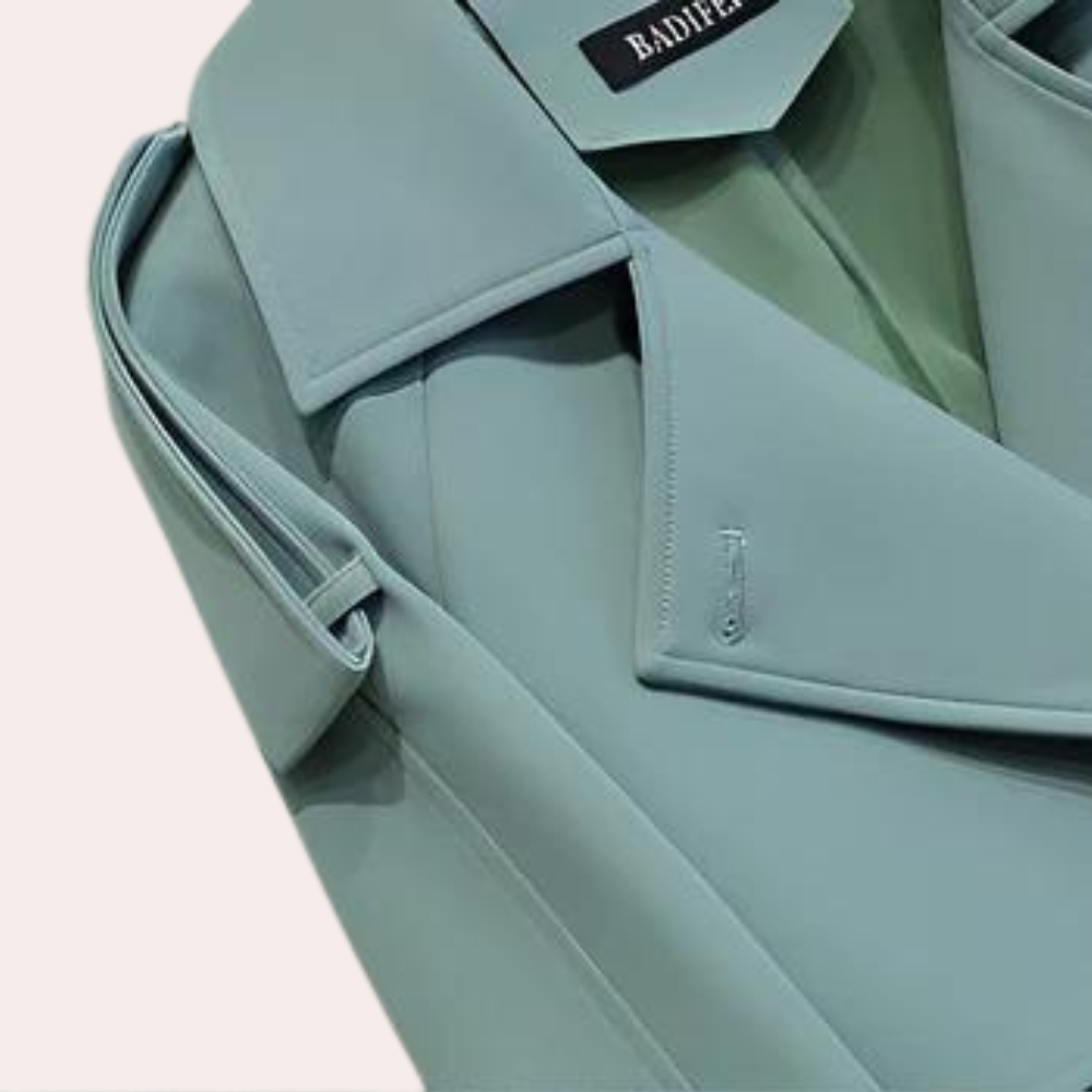Women's Mid-Length Trench Coat – Slim Fit for Elegant Style 1